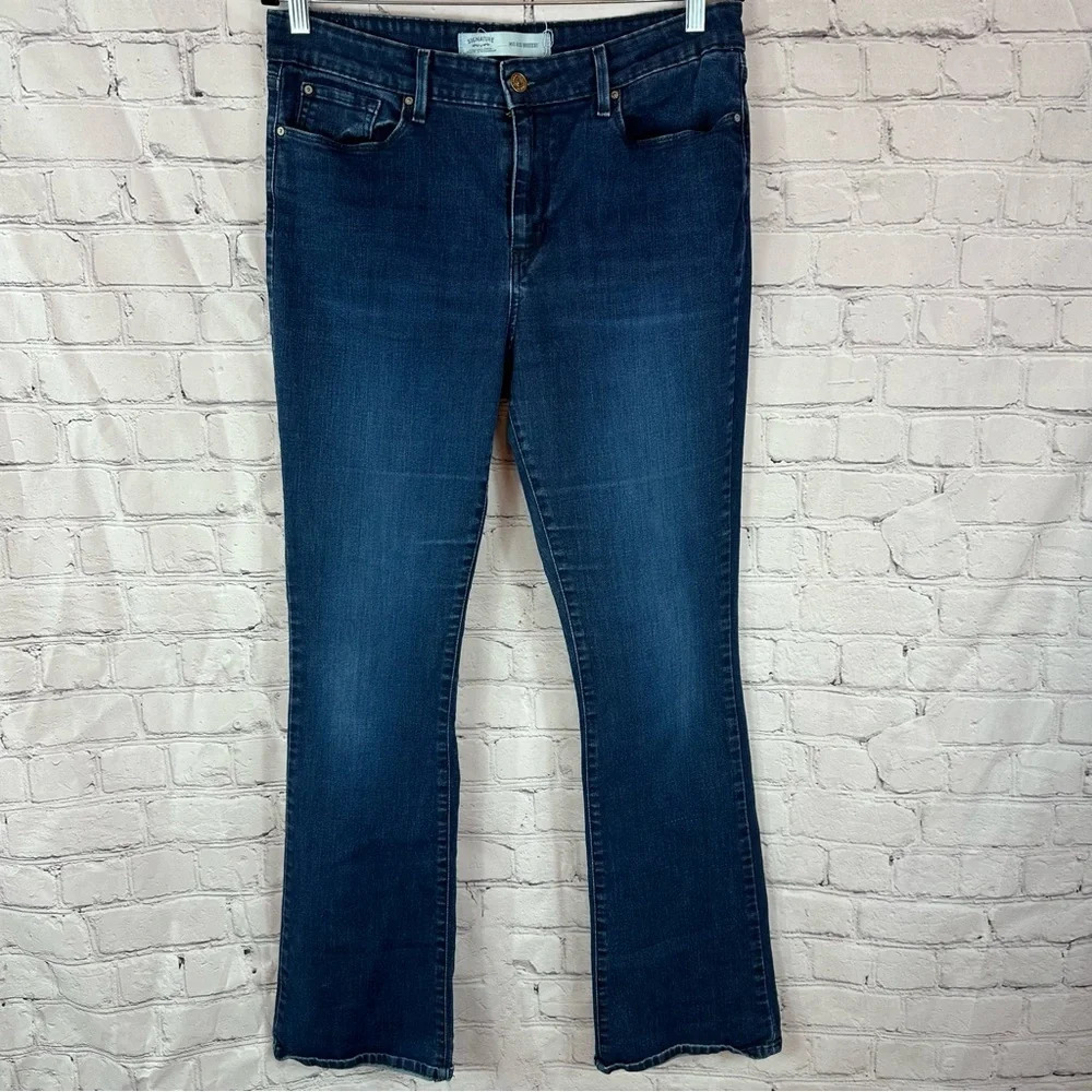 signature levi strauss mid rise bootcut dark wash jeans 14 long 32x34